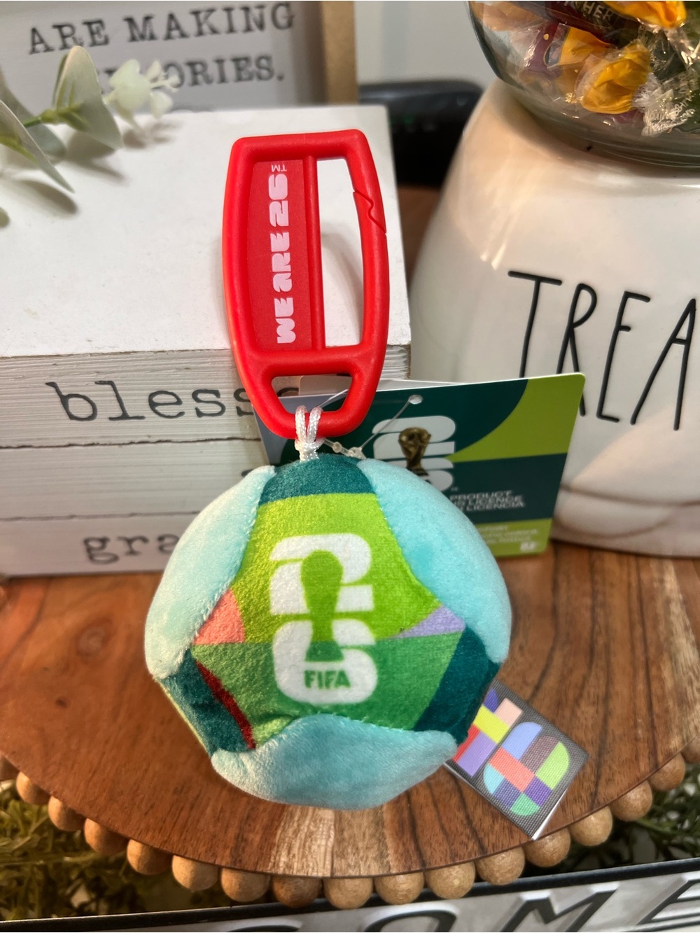 FIFA 3" Colorful Plush Soccer Ball Keychain